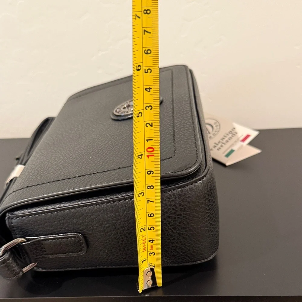 Orlandi Valentino Black Textured Crossbody Bag - Picture 6 of 11